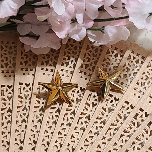 80's Style Gold earrings vintage earrings for sale - Picture 5 of 12